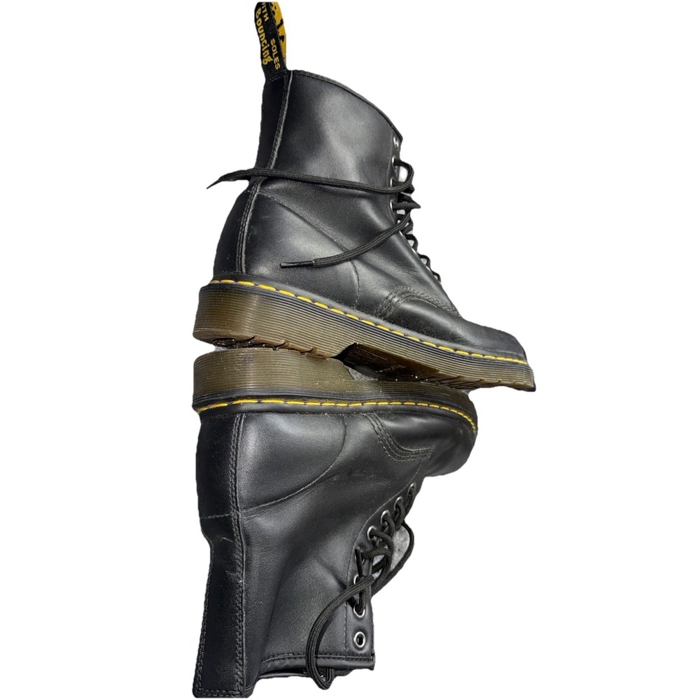 Dr. Martens 1460 Black Smooth Leather 8-Eye Lace Up Boots Women Sz 9 Men Sz 8 - Picture 4 of 10